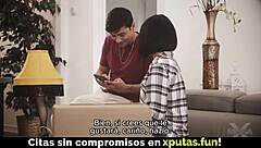 Brunette milf sucks cock then fucks hard