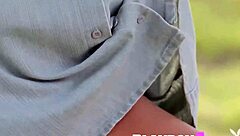 russian model katya clover bares natural tits in outdoor tease