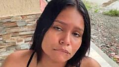 colombian prostitute blows cock on street caught