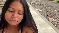 colombian prostitute blows cock on street caught