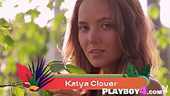 russian model katya clover bares natural tits in outdoor tease