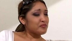 horny latina teases her dripping wet pussy seductively