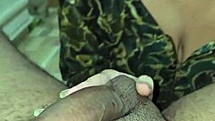 hotwife sailor masturbates as husband blasts huge interracial cumshot load