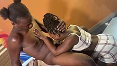 A wild ebony babe's pretty ass takes hot cum deep inside