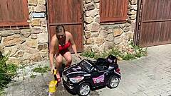 busty milf lenushka squirts like crazy in car hey