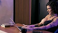 Busty slut hires hooker to devour her huge ass cheeks