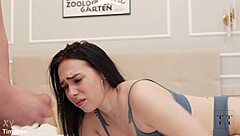 muscular teen blowjob sloppy deepthroat creampie lesson