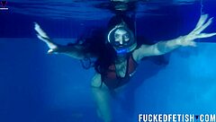 Helen Star's Masked Underwater Pool Tit Tease
