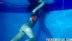 Helen Star's Masked Underwater Pool Tit Tease