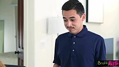 hot petite blondes amber stark deepthroat cum in wild threesome handjob