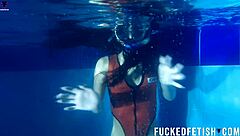 Helen Star's Masked Underwater Pool Tit Tease