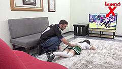 Friend Pounds Her Ass Hard Then Cums On Mouth And Big Tits Doggystyle