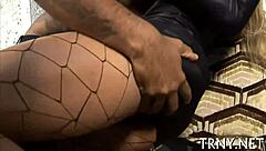 vicious ladyboy gags on huge cock in anal toy contest!