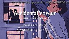 She fingers pussy watching neighbors fuck voyeur style!