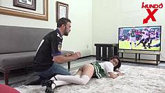 Friend Pounds Her Ass Hard Then Cums On Mouth And Big Tits Doggystyle