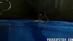 Helen Star's Masked Underwater Pool Tit Tease