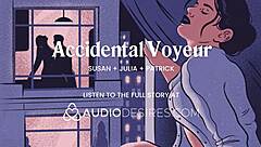 She fingers pussy watching neighbors fuck voyeur style!