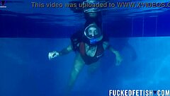 Helen Star's Masked Underwater Pool Tit Tease