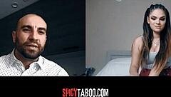 Horny babe's naughty webcam call with older stud