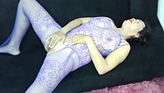 thaiger milf rubs her huge natural tits to solo orgasm