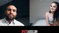 Horny babe's naughty webcam call with older stud