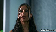 rich guy bangs tanned brunette babe's big tits pussy