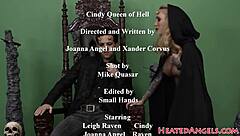 goth babe rimmed deep while riding cock in threesome