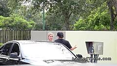 bang my hairy pussy in this car, slim teen begs