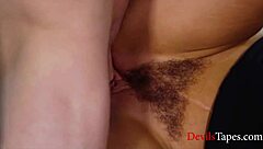 Kenzie taylor rides cock with big tits and hairy bush outdoors