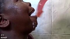 ebony deepthroats black cock in hotel