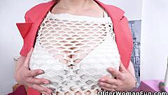 busty mature brenda, wanna see me fuck this cucumber deep?