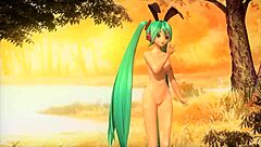 hatsune miku's nude bunny costume reveals tempting curves in arabesque mod