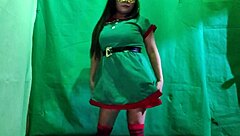damn this naughty christmas latina elf craves dirty cock insertion in her hot vagina