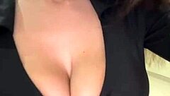 My big-boobed sexwife teases with natural tits in outdoor webcam play