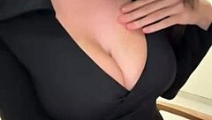 My big-boobed sexwife teases with natural tits in outdoor webcam play