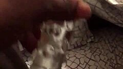 Caribbean accent babe moans shaving pussy with dildo orgasm