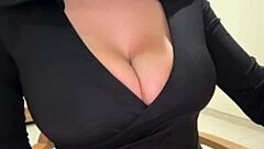 My big-boobed sexwife teases with natural tits in outdoor webcam play