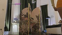 teasing brunette babe's lingerie miniskirt haul reveals backstage curves