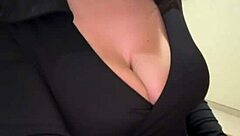 My big-boobed sexwife teases with natural tits in outdoor webcam play