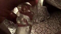 Caribbean accent babe moans shaving pussy with dildo orgasm