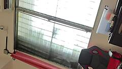 pov athletic latina caught masturbating fucked hard cum on ass