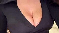 My big-boobed sexwife teases with natural tits in outdoor webcam play