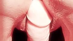 Mature Oiled Wife Teases Shaved Pussy Lips Close Up