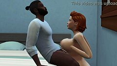 Redhead milf cheats fucks bbc in sims porn game