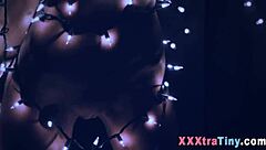 Petite blonde teen swallows huge cum load!