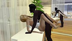 Blonde Wife Cheats with Massive Black Cock in Sims Game