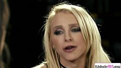 Brunette Licks Big Tits Blonde Pussy