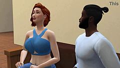 Redhead milf cheats fucks bbc in sims porn game