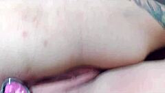 tattoo artist plugs anal in tight latina milf ass