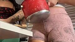 fat bbw flashes massively swollen exhibitionist pussy